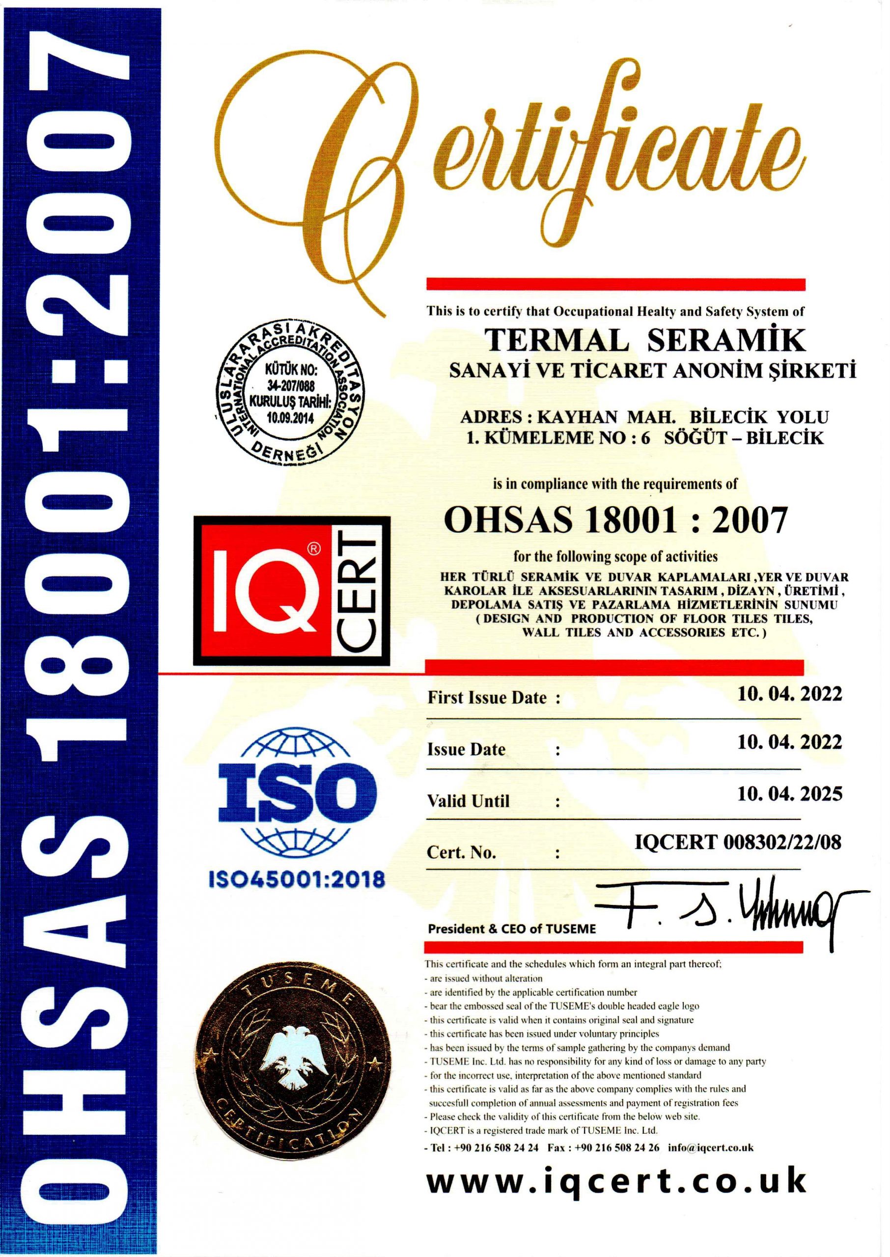 OHSAS 18001-ISO 450012018