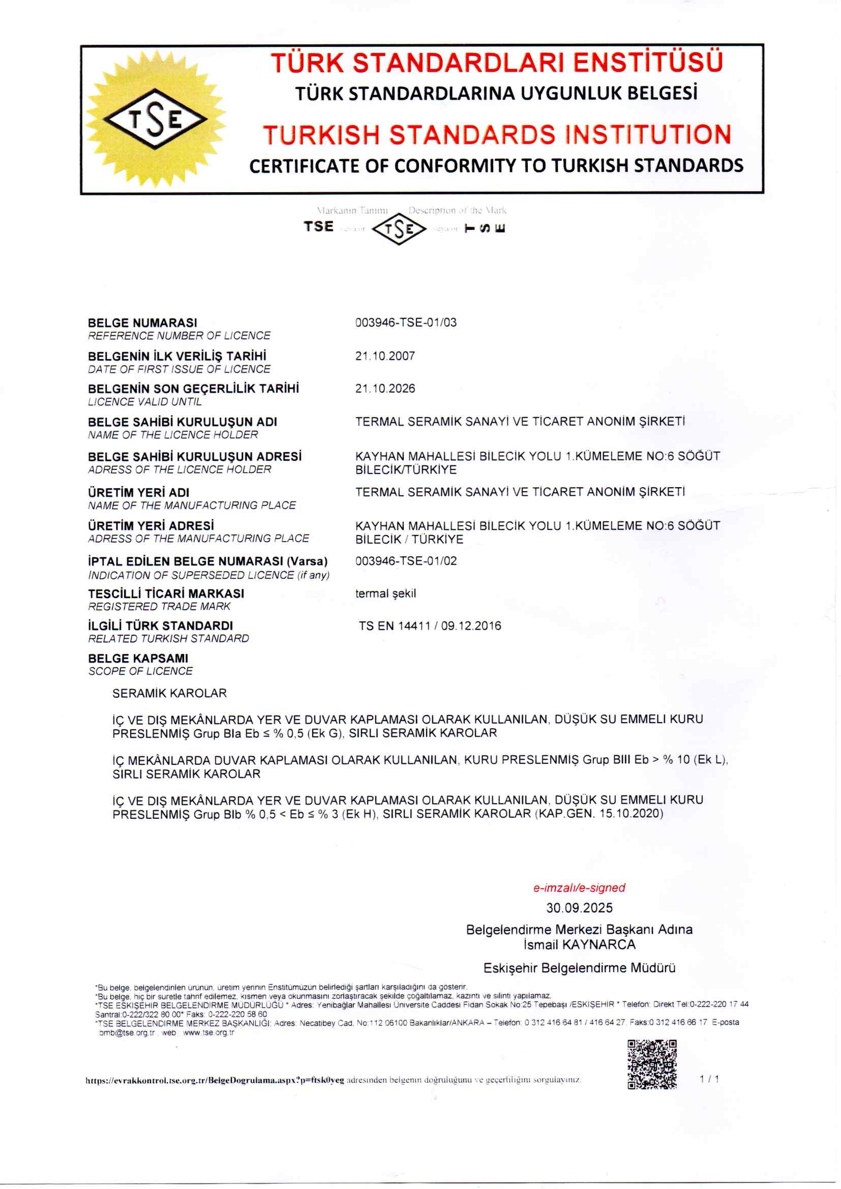 TS EN 14411 - 2025